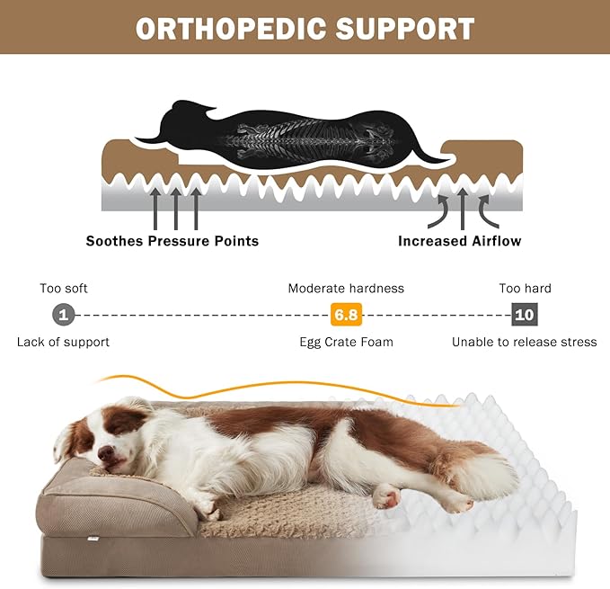 INVENHO Orthopedic Dog Beds Large Sized, XL Washable Dog Sofa - Image 2