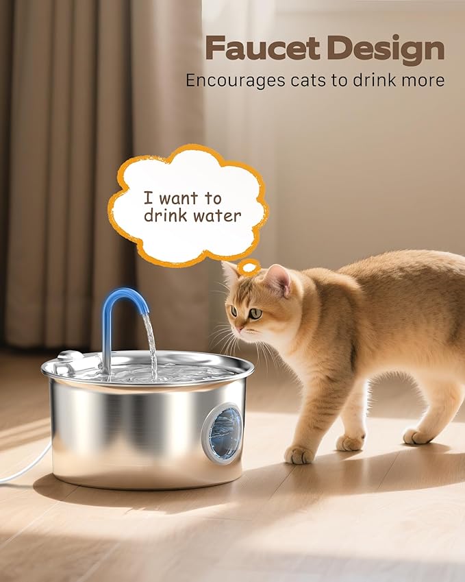 Cat Water Fountain Stainless Steel: Cat Fountain - Image 7