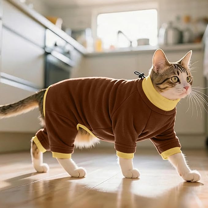 PUMYPOREITY Cat Recovery Suit, Stops Wound Licking After Surgery, Sticky Hair - Image 6