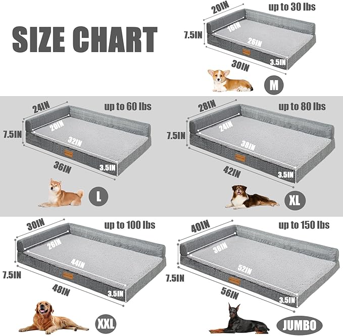 Patas Lague Orthopedic XL Dog Bed Large Sized Dog 48''X30'', Waterproof L - Image 7