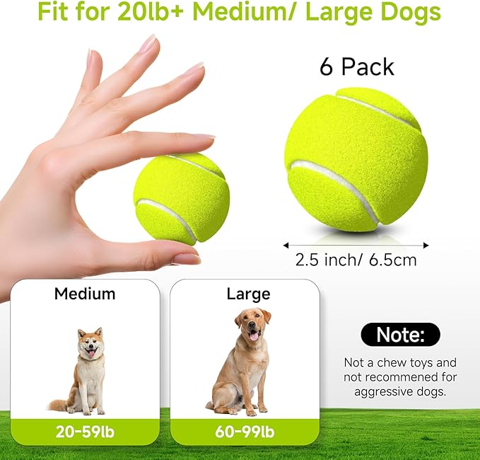 HETOO Tennis Balls for Dogs: 6 Pack 2.5 Inch Dog Balls- Dog Tennis Ball- - Image 5