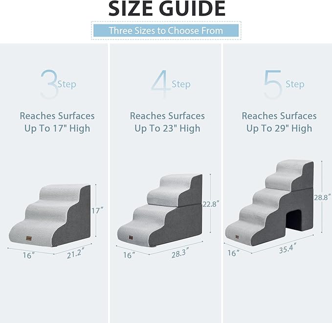 Dog Stairs for High Beds with Tunnel, 5-Step Dog Steps for Small Dogs and Cats - Image 8