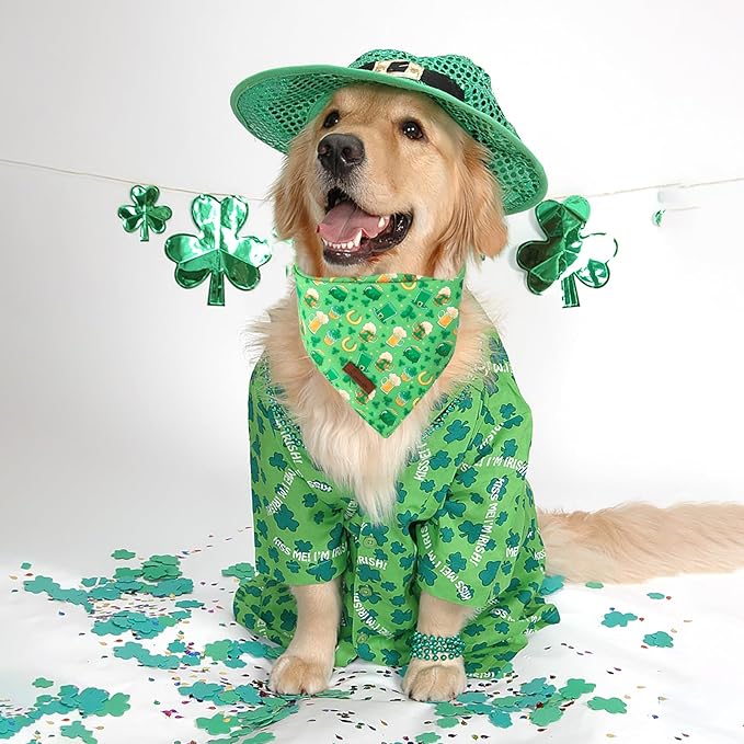 ARING PET St Patrick's Dog Bandana 2 Pack-Green Clovers Dog Bandanas, - Image 5