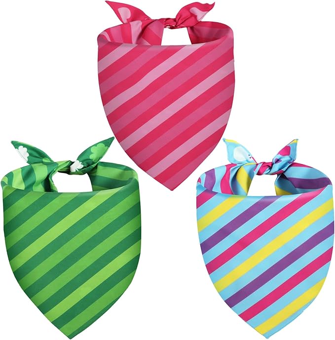 Valentines Dog Bandana St Patricks Day and Easter Dog Bandana XLarge 3PCS - Image 2