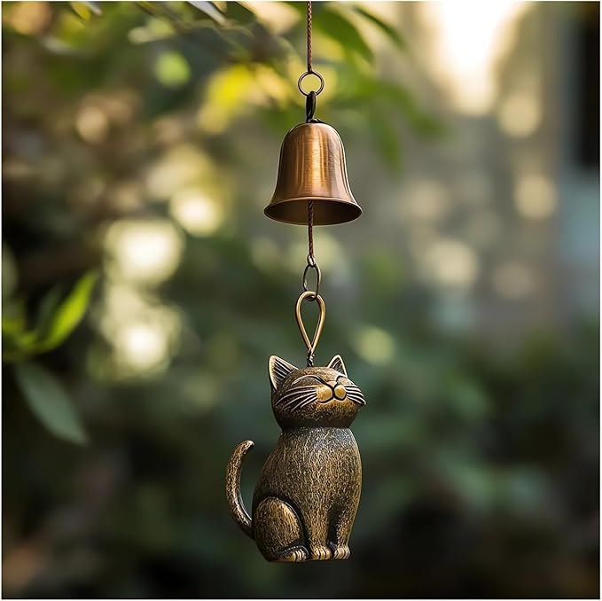 Cat Wind Chime 2025 New Unique Cat Garden Decor Outdoor Cat Statue Themed Gifts - Image 2