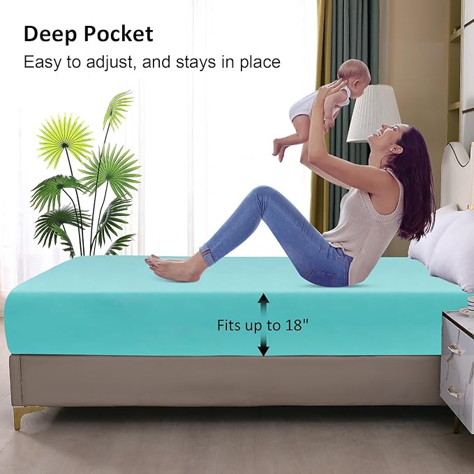Waterproof Mattress Protector Queen, Fitted Sheet Style Breathable Mattress - Image 4