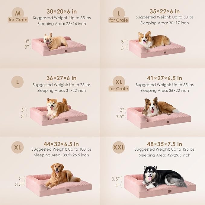 EHEYCIGA Orthopedic Dog Bed Medium Size Dogs, Memory Foam Dog Bed - Image 2
