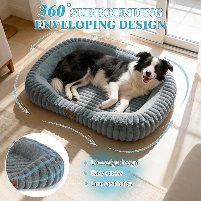 Orthopedic Dog Bed for Large Dogs, Comfort-Sided Calming Pet Bed - Image 4