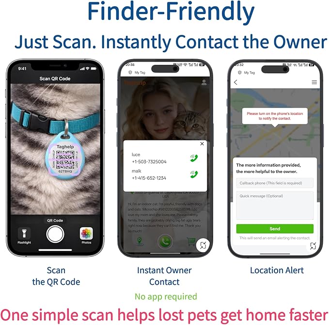 Smart QR Code Cat ID Tag – Free Forever Online Profile, No Subscription Pet - Image 4