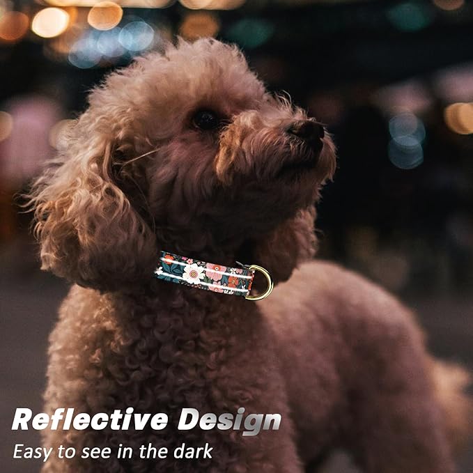 Reflective Dog Collar for Large Dogs, Cute Flower Theme Adjustable Heavy-Duty - Image 3