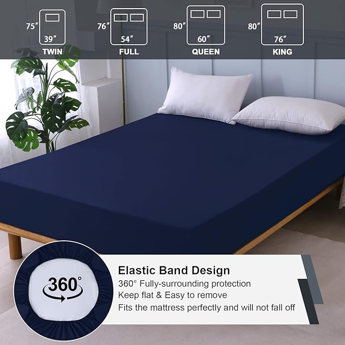 Waterproof Mattress Protector Full, Fitted Sheet Style Breathable Mattress Cover - Image 5