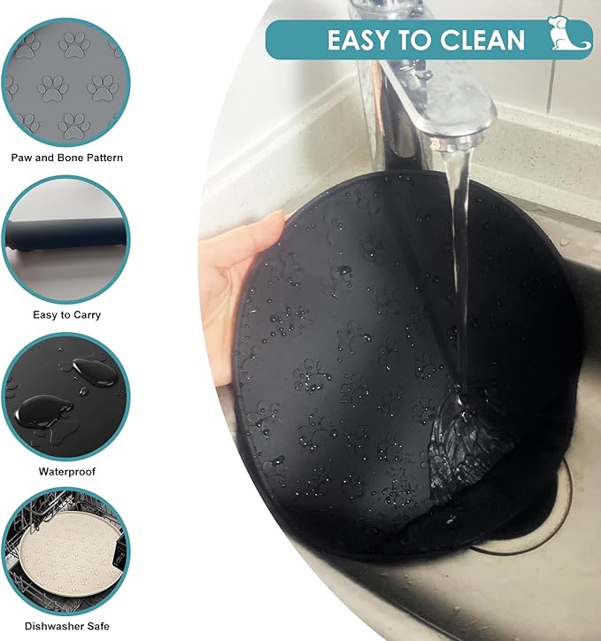 Dog Food Mat for Food and Water, Waterproof Pet Food Mat - Image 5
