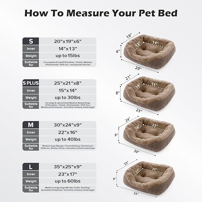 INVENHO Small Dog Bed Orthopedic Warming Soft Calming Sleeping Durable - Image 5