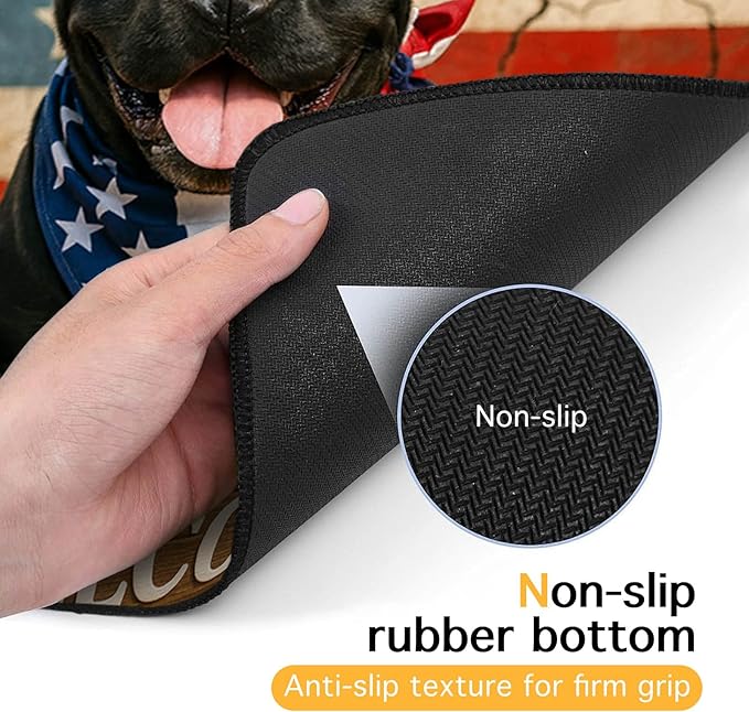 Patriotic 4th of July Flag Dog Pet Food Mat Independence Day Spill-Proof Pet - Image 7