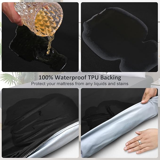 Twin Mattress Protector Waterproof, Fitted Sheet Style Breathable Mattress Cover - Image 3