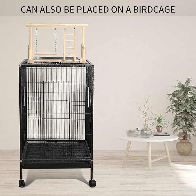Natural Wood Bird Playground Parrot Perch Playstand Play Gym Stand Playpen - Image 4