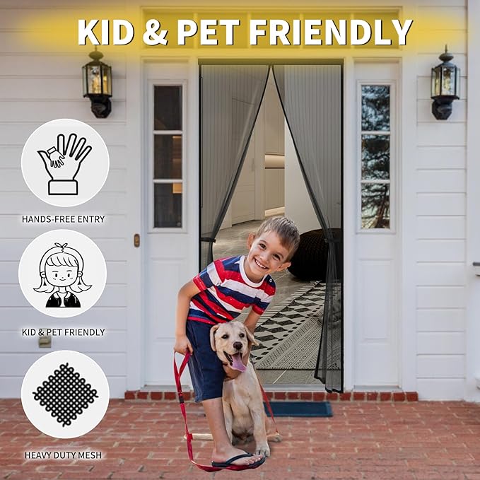 Magnetic Screen Door- Fit for Door Size:36x80 Inch, Screen Itself Size:38"x82" - Image 4
