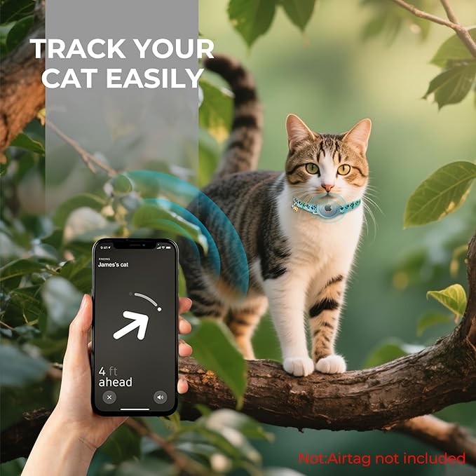 AirTag Cat Collar, Breakaway Cat Tracker Collar, Airtag Holder Compatible - Image 6