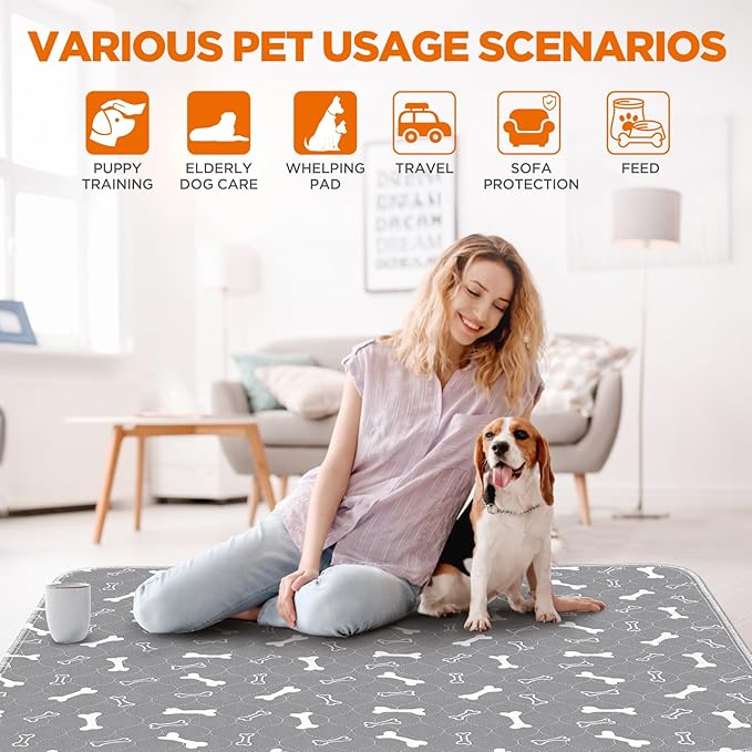 Washable Pee Pads for Dogs Large 48" x 48" 2-Pack Reusable Puppy Pads Pet - Image 4