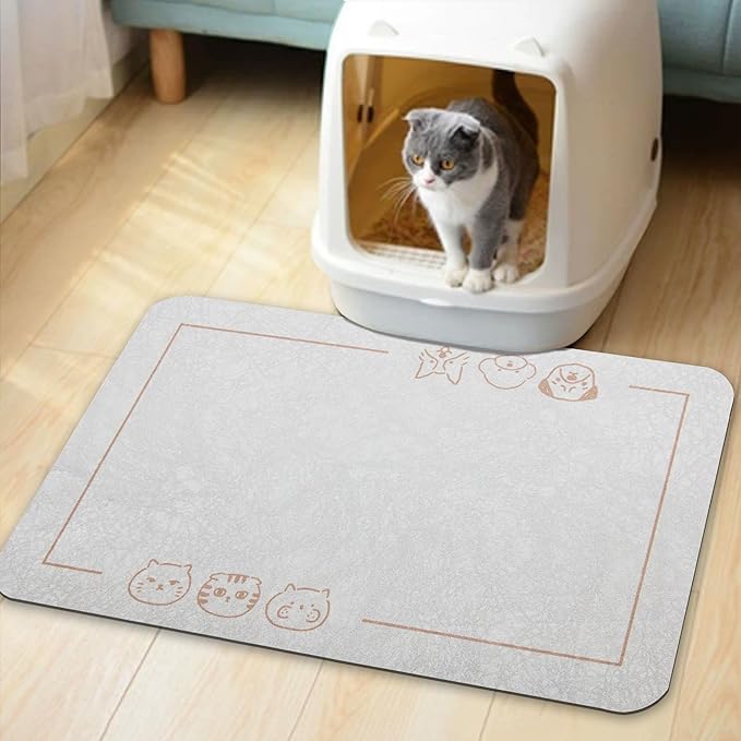 YCT Cat Pet Food Mat, Non-Slip Bottom Absorbent Quick Dry Feeding Mat - Image 8