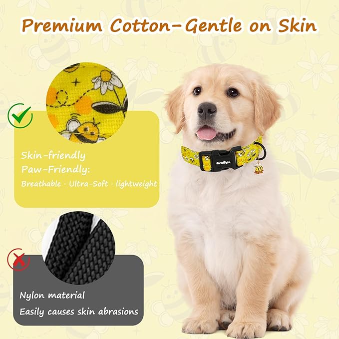 Yellow Dog Collar for Large Dogs, Spring & Summer Theme Large Dog Collars - Image 5