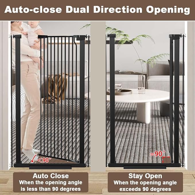 Fairy Baby 51.18" Extra Tall Pet Cat Gate, 48.5"-56.2" Extra Wide Baby Gate - Image 5