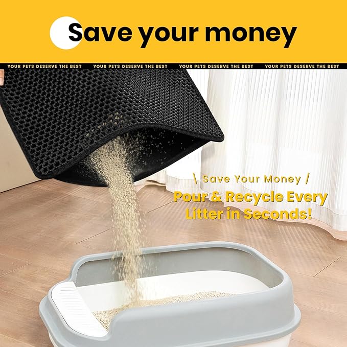 Cat Litter Mat, Upgrade Super Waterproof Back Layer Litter Box Mat, Non Slip - Image 4