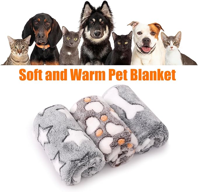 3 Pack Cat and Dog Blanket Soft & Warm Fleece Flanne Pet Blanket, Great Pet - Image 8
