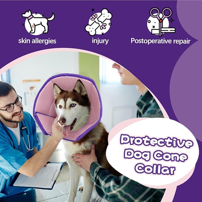 Dog Cone Collar Soft Cone for Medium Dogs After Surgery Adjustable Elizabethan - Image 6