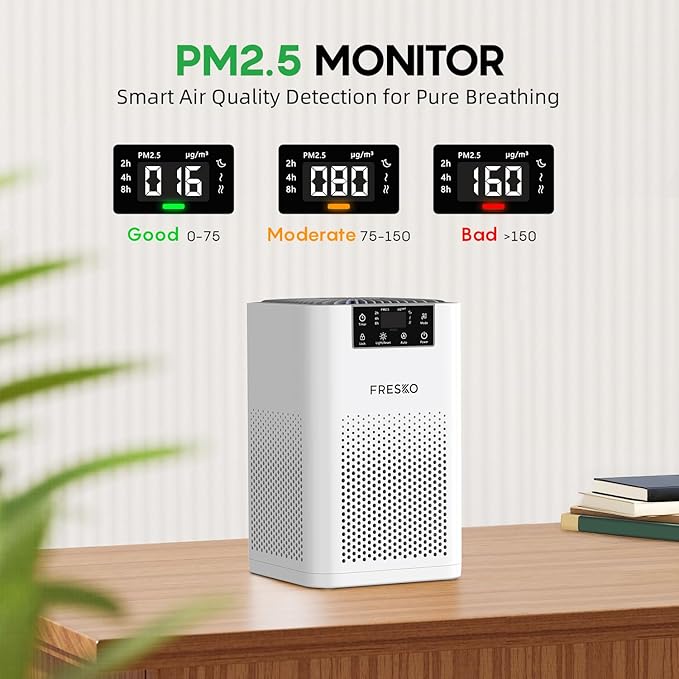 FRESKO Small Air Purifier for Home, HEPA Air Purifiers for Pet Hair, Quiet Air - Image 2