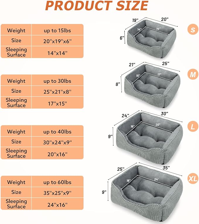 MIXJOY Rectangle Washable Orthopedic Dog Bed - Image 4