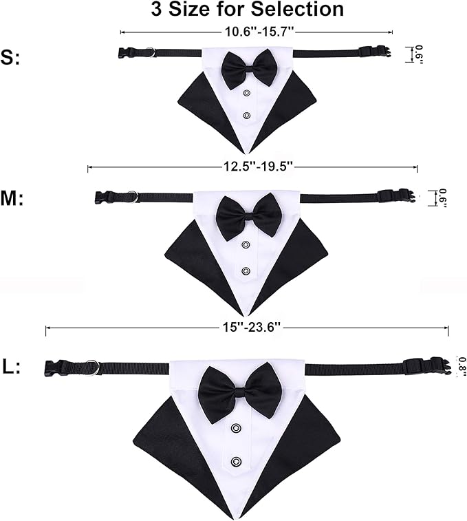 ADOGGYGO Formal Dog Tuxedo Wedding Puppt Bandana Collar - Image 6