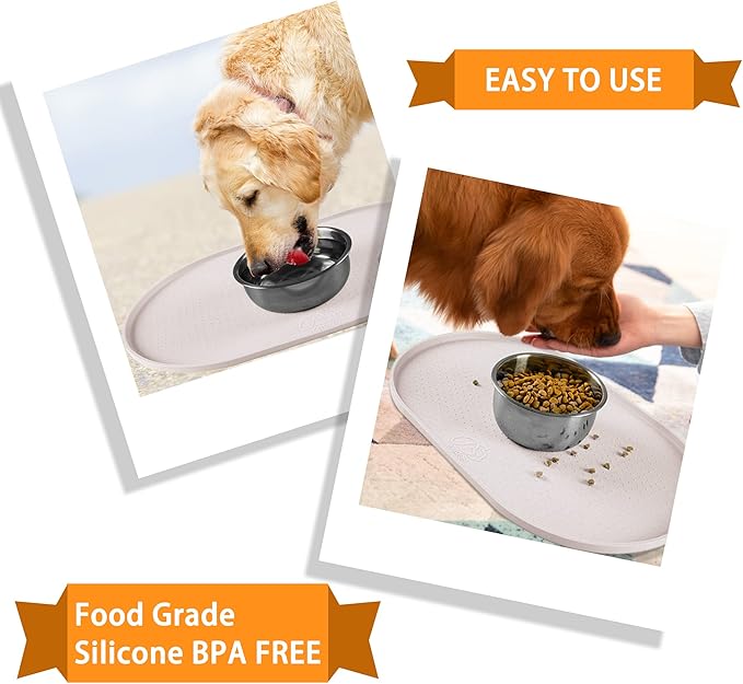 100% Waterproof 0.5" Raised Edge BPA Free Silicone Dog Food Mat, Pet Cat - Image 7