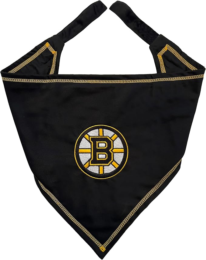 Pets First NHL Boston Bruins TIE Bandana, Size Small/Medium. Dog Bandana Scarf by PETSFIRST