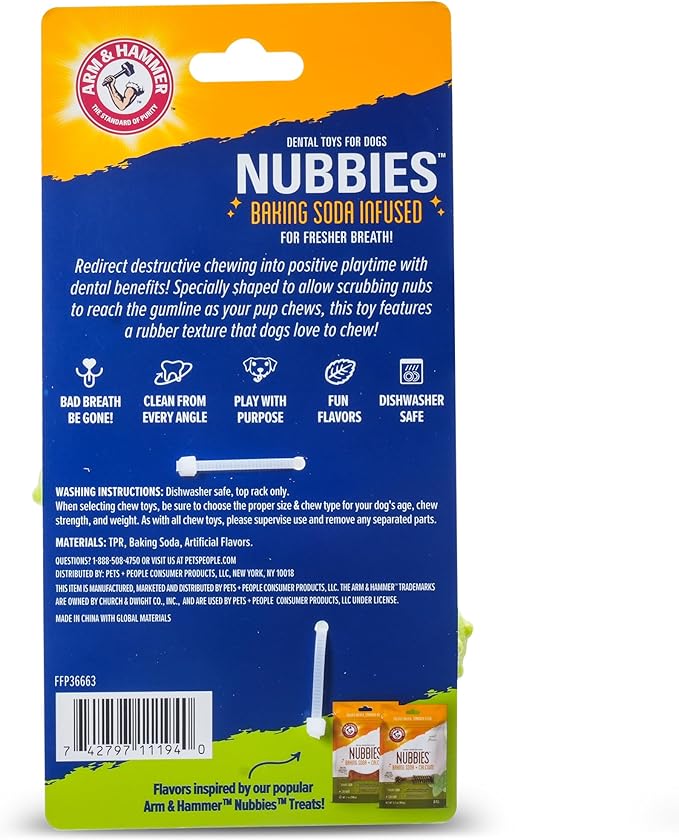 Arm & Hammer for Pets Nubbies Dog Dental Toys TPR Wave Toy, Mint Flavored - Image 2