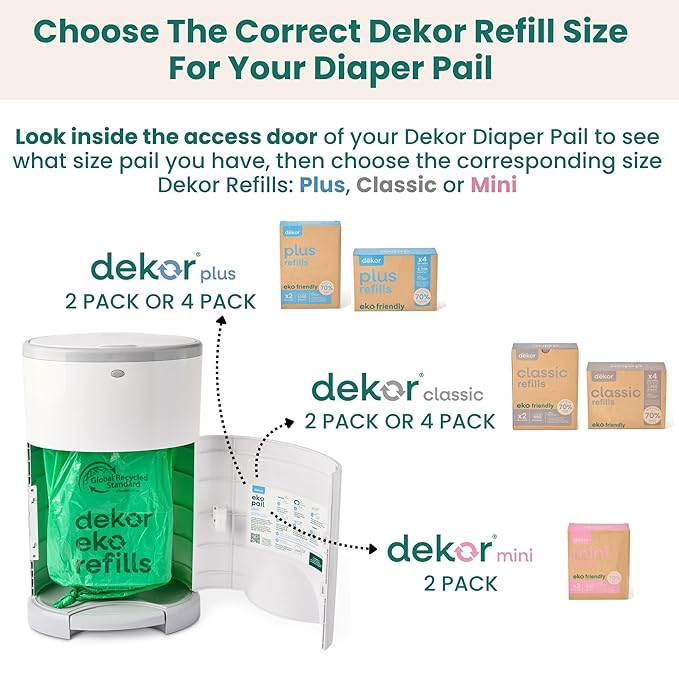 Diaper Dekor Plus Hands-Free Diaper Pail | Largest & Easiest to Use | Just - Image 7