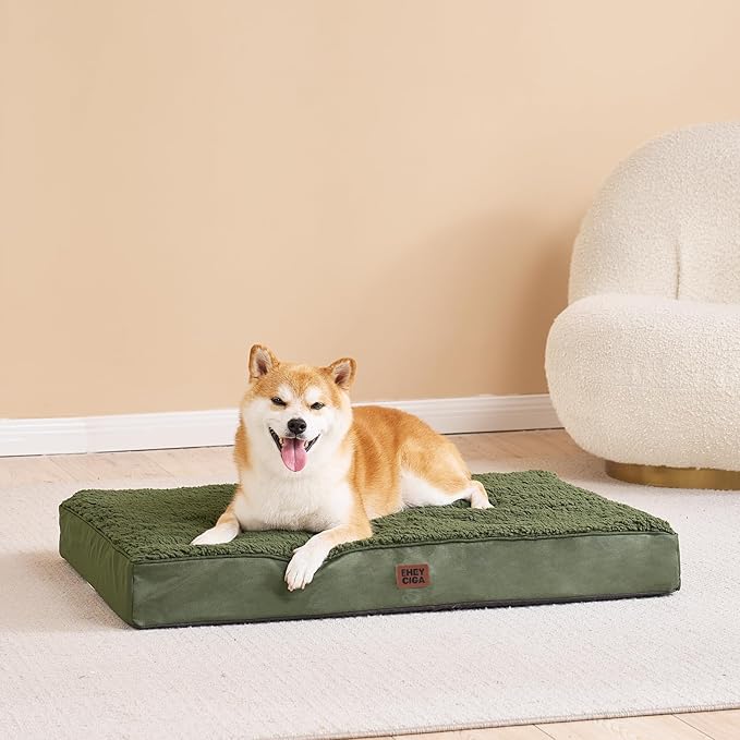 EHEYCIGA Orthopedic Foam Dog Bed, Dark Green - Image 9
