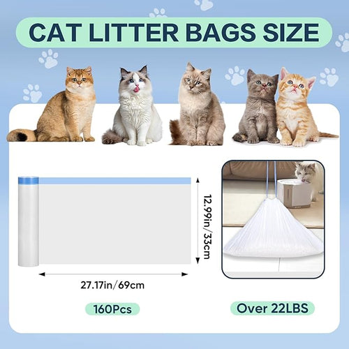 160 Count Cat Litter Box Liners Compatible - Image 2