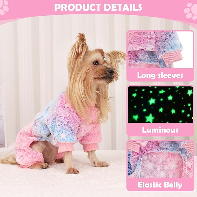 Dog Sweaters Small Girl Warm Fleece Pajamas, Cute Extra Small Dog Clothes - Image 3