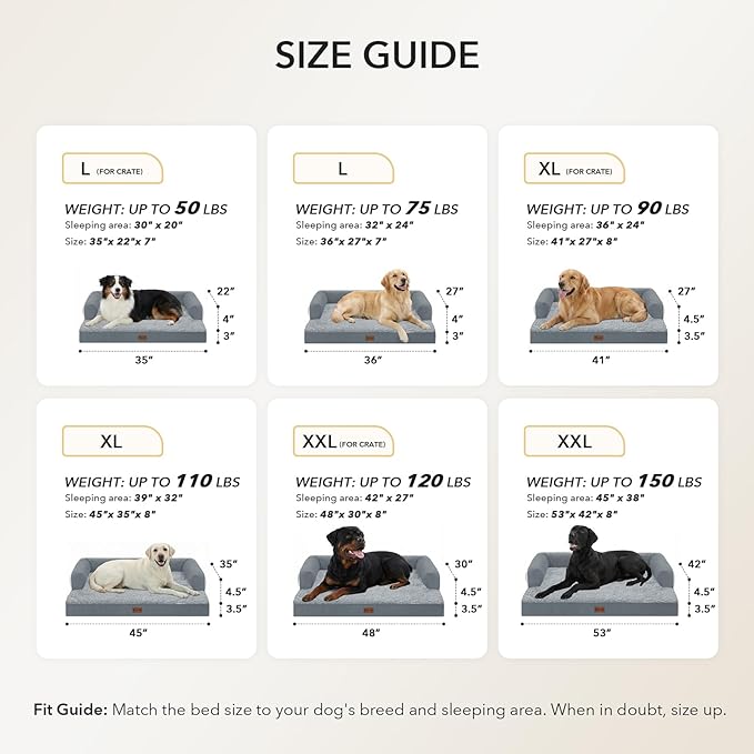 Orthopedic Dog Beds for Extra Large Dogs, Waterproof Egg Crate Foam XL Dog Bed - Image 4
