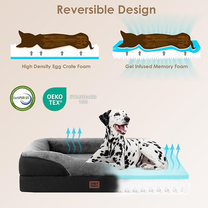 EHEYCIGA Orthopedic XL Dog Bed for Large Sized Dog, Waterproof Liner & Washable - Image 3