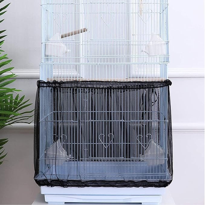 Bird Cage Seed Catcher, Large Airy Gauze Seeds Bird Cage Cover Guard Adjustable - Image 7