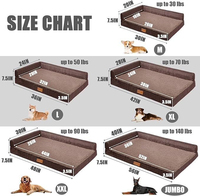 Patas Lague Orthopedic XL Dog Bed Large Sized Dog 42''X28'', Waterproof L - Image 5