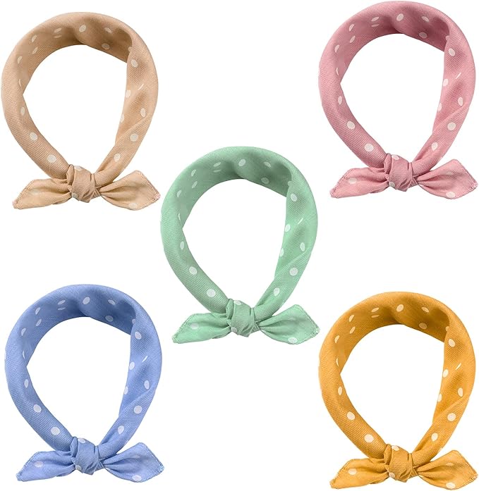 5 Pieces Dog Bandana Pet Summer Bandana Point Kerchief Dog Washable Scarf Soft - Image 3
