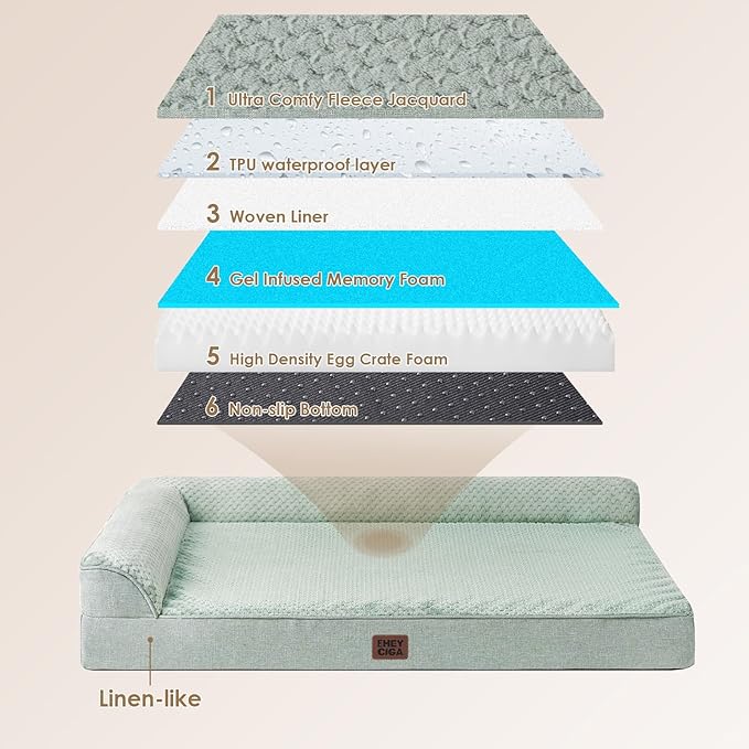 EHEYCIGA Orthopedic Dog Bed Medium Size Dogs, Memory Foam Dog Bed - Image 5