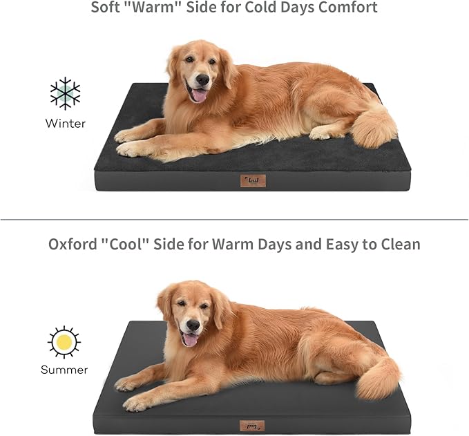 Comfort Dog Bed for Small Dogs & Cats, Waterproof Dog Crate Mat Orthopedic Egg - Image 3