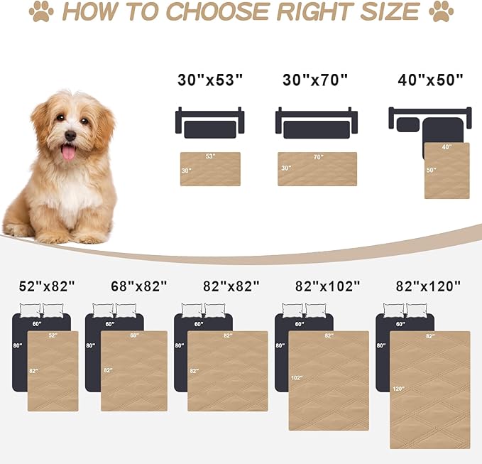 Smiry Waterproof Dog Bed Cover Blanket 82x102, Soft Reversible Pet Blanket - Image 6