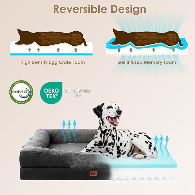 EHEYCIGA Orthopedic XL Dog Bed for Large Sized Dog, Waterproof Liner & Washable - Image 2