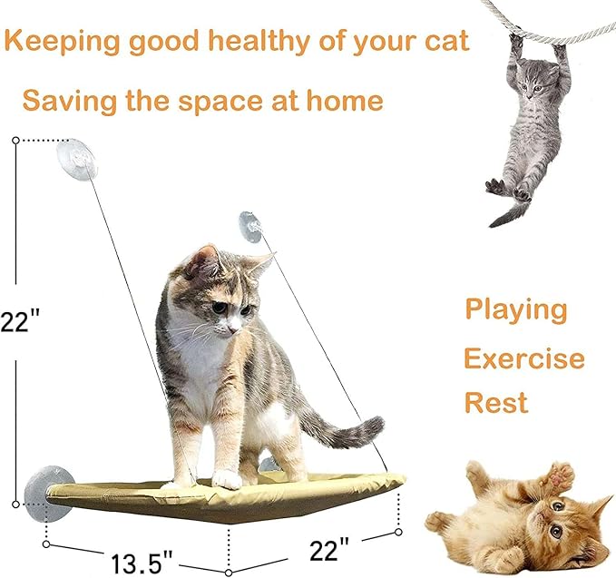 Cat Window Perch Suction Cups Cat Window Hammock Space Saving Window Seat - Image 5