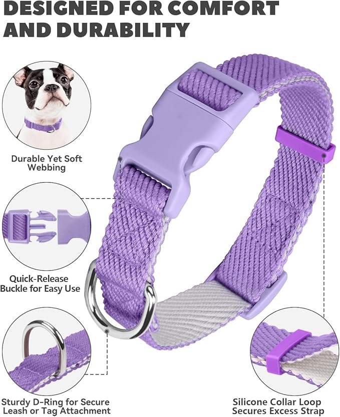 Dynmeow Soft and Breathable Cotton Dog Collar, Durable Adjustable Female Girl - Image 6